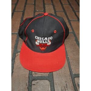 Vintage VTG Chicago Bulls Amapro Hat Cap (Adjustable SnapBack) Black NWOT